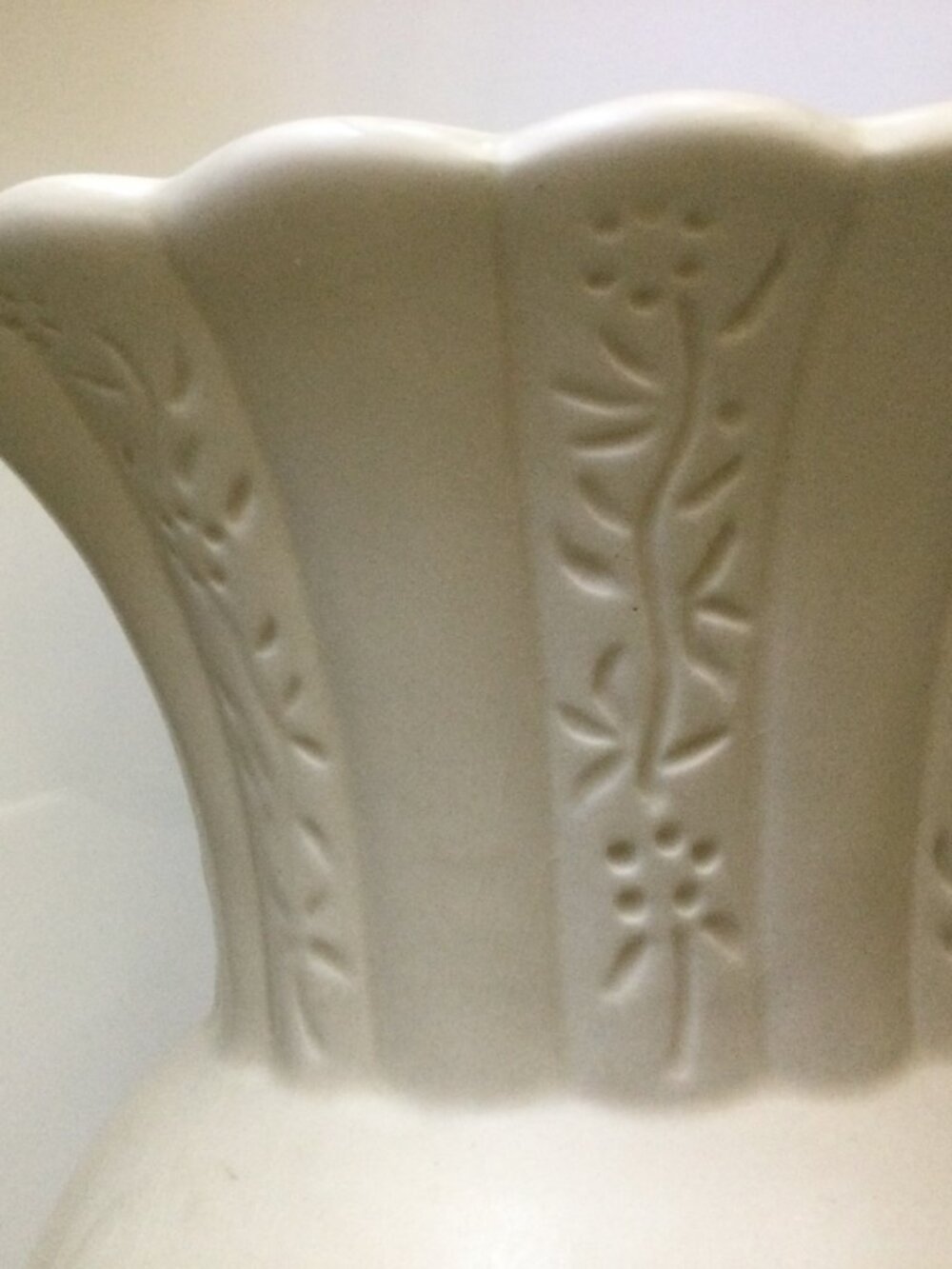 FTD Ceramic Pitcher Vase Cream 7"